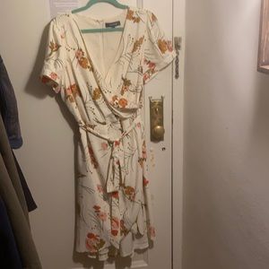 Mod Cloth Poetic Presence Faux Wrap Dress (Plus Size)